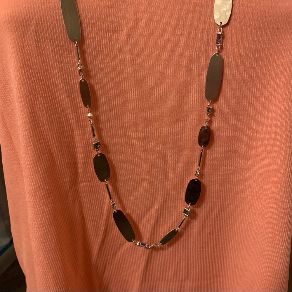 NEW Kendra Scott Long Claret Silver Necklace - Picture 7 of 11